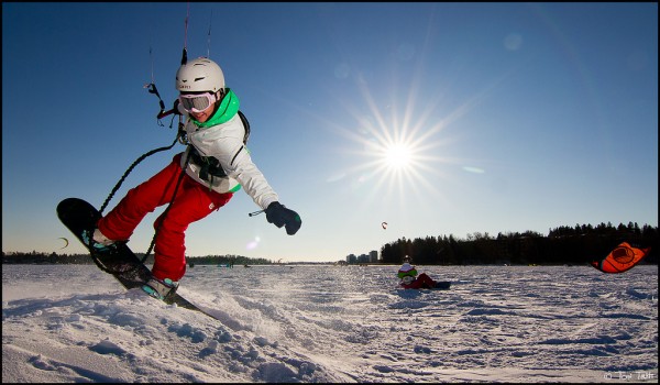 Snowkiting Otaniemi