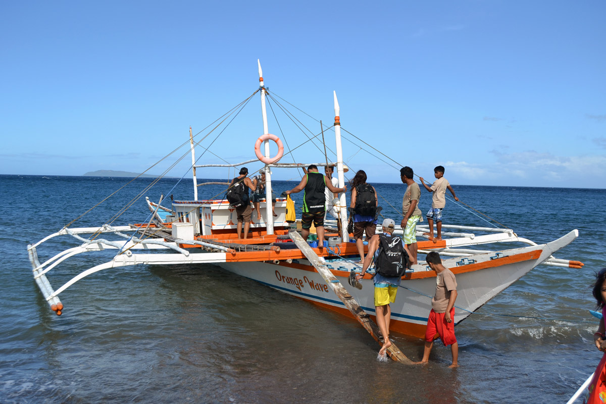Orange Wave boat that goes to Seco Island, philippines, for kitesurfing