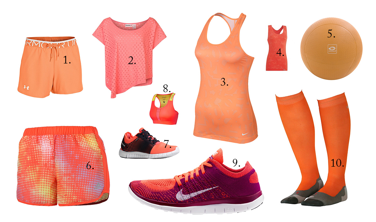 Snygga träningskläder i orange